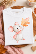 Autumn Whimsy | Watercolor Mouse & Fall Leaf – T-Shirt Design FREE